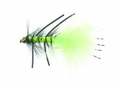 Unique Flies B.H. Rubber Leg Wooly Fluo Green Daiichi 1720 #8