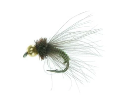 Unique Flies BH Metallic Caddis Green TMC 2457 #14
