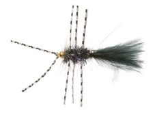 Unique Flies Gold Bead Crystal Bugger Rubber Leg Black #8