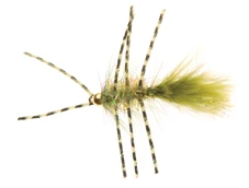 Unique Flies Gold Bead Crystal Bugger Rubber Leg Olive #8